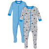 Gerber Baby Boys 2-Pack Footed Pajamas And Toddler Sleepers, Space Blue, 6 Months Us
