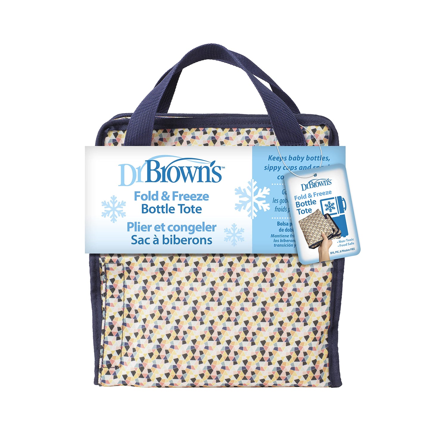 Dr. Brown'S Fold & Freeze Bottle Tote, Breastfeeding Essential Cooler Bag, 6 Baby Bottles Milk Storage - Multicolor