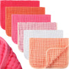 Hicarer 6 Pieces Large 20 X 10 Inch Muslin Burp Cloths Multi-Colors Washcloths Baby Burping Cloth Diapers 6 Absorbent Layers Mus
