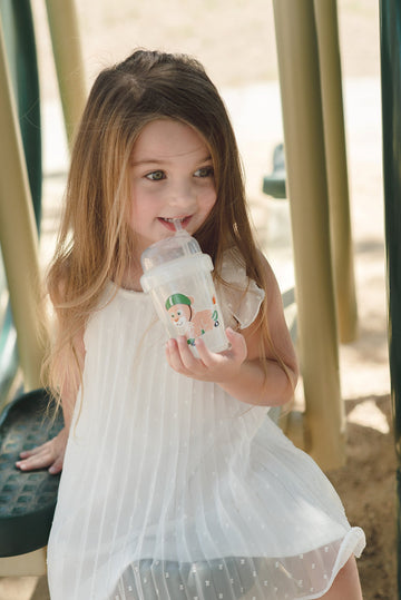 Nuspin Kids 8 Oz Zoomi Straw Sippy Cup, Safari Animals Style