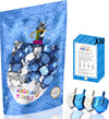 The Dreidel Company Metallic Silver & Blue Hanukkah Dreidels With English Translation- Includes Detailed 10 Game Instruction Car