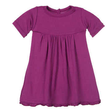 Kickee Pants Little Girl Short Sleeve Swing Dress, Orchid, Newborn