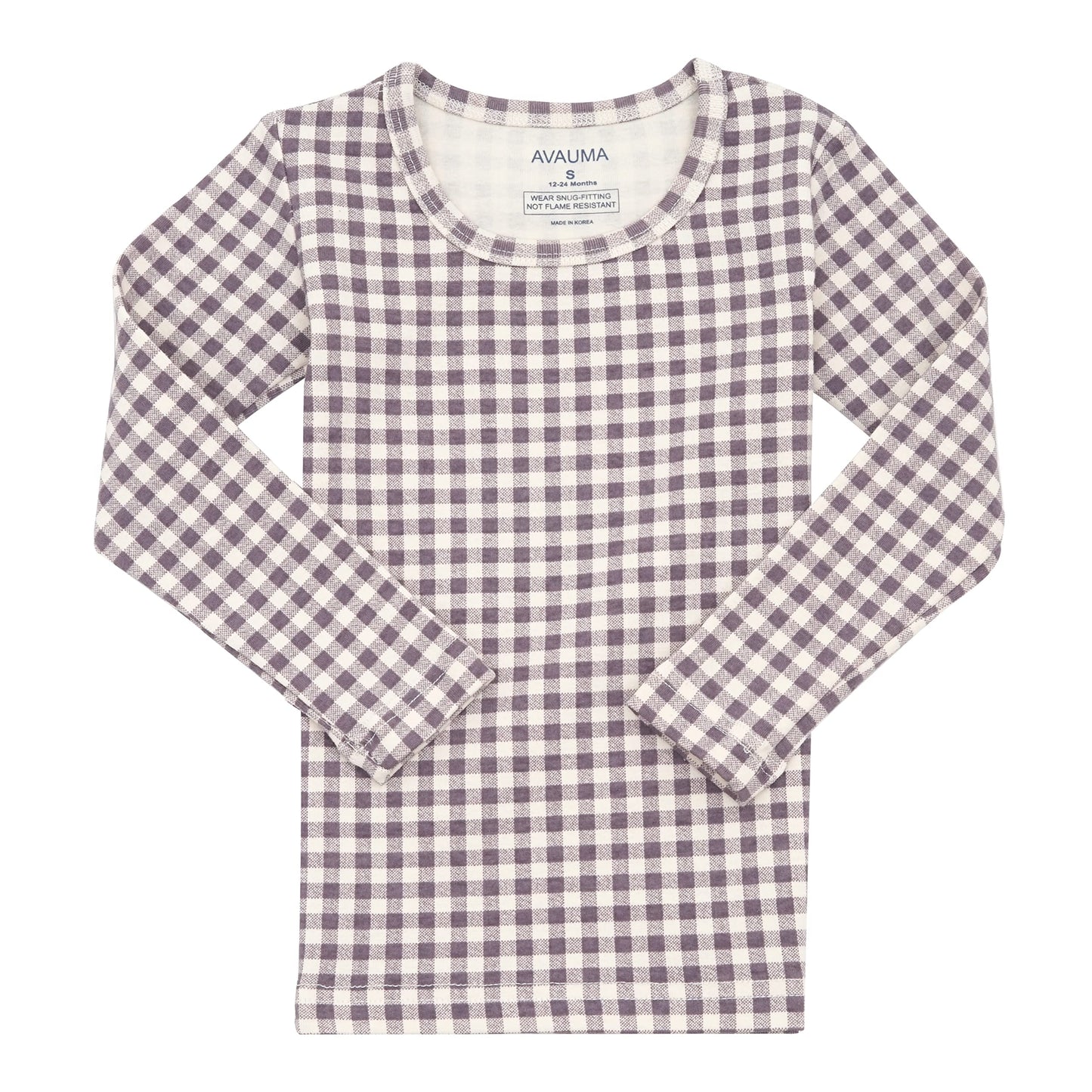 Avauma Baby Boys Girls Pajama Set 6M-7T Kids Cute Toddler Snug Fit Pattern Design Pjs Cotton Sleepwear (Check.Purple.Js)
