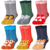 Eocom 6 Pairs Children'S Winter Warm Wool Animal Crew Socks Kids Boys Girls Socks (Stripe Animal, 4-7 Years)
