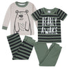 Gerberbaby Boystoddler Snug Fit 4-Piece Pajama Setbear Grey2T