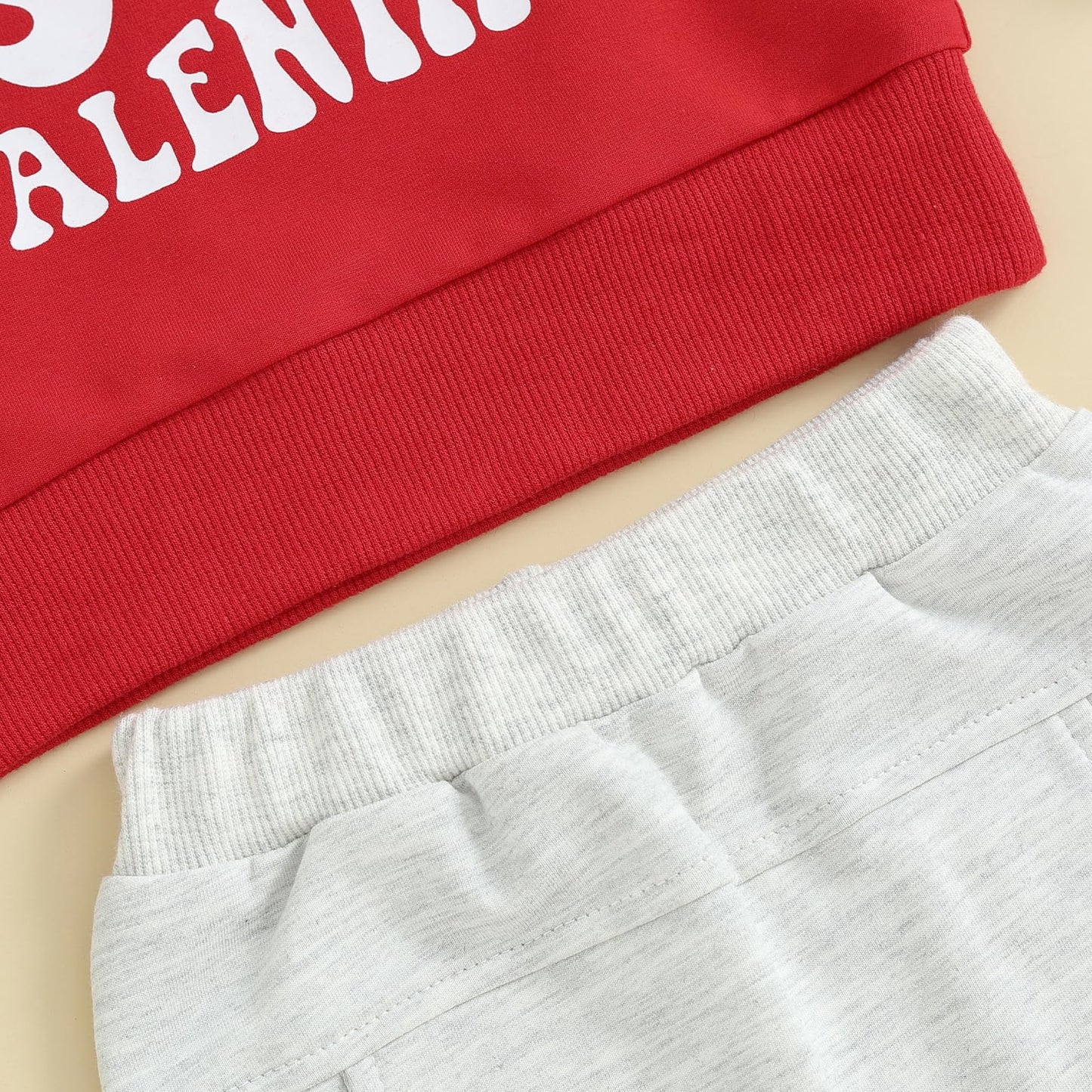 Infant Baby Boy Valentine'S Day Outfit Mama Is My Valentines Clothes Print Shirts Crewneck Sweatshirt Jogger Pants (Red - Mama I