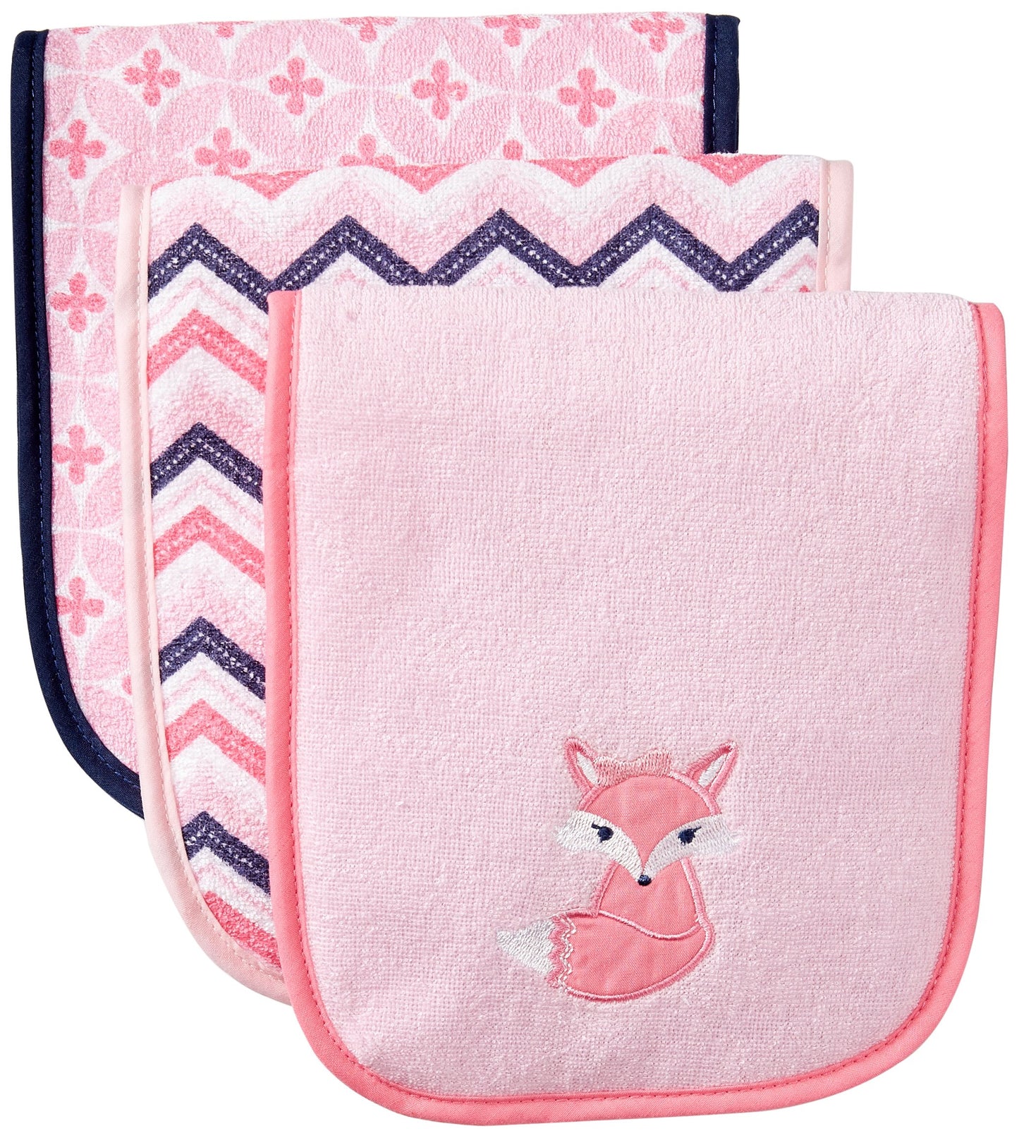 Luvable Friends Unisex Baby Cotton Burp Cloths With Fiber Filling, Foxy, One Size