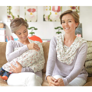 Lilmonki Nursing Scarf Multi-Use - Breathable Car Seat, Stroller, And Cart Cover For Babies - Colorful Tulip Print - Bandana Bib