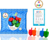 The Dreidel Company 10 Bulk Pack Multi-Color Plastic Hanukkah Dreidels With English Transliteration - Includes Game Instruction