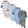 Onesies Brand Baby Boys' 4-Pack Sleep 'N Play Footie, Blue Dino, Newborn