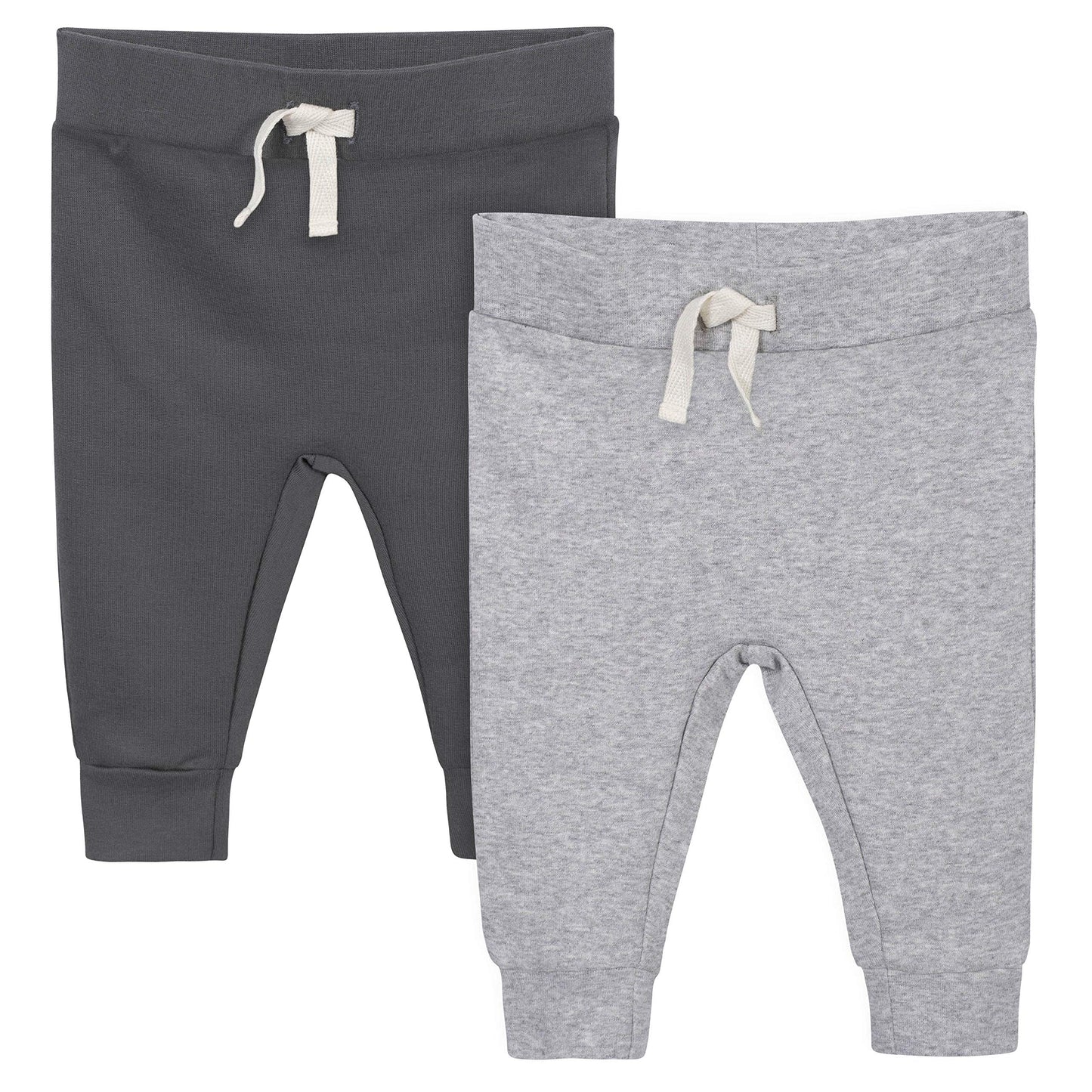 Grow by Gerber Baby Boys 2-Pack Pants, Grey, 6-9 Months