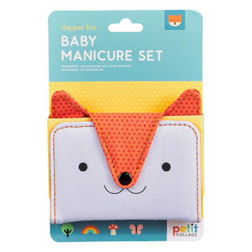 Petit Collage Baby Nail Kit - Includes Baby Nail Clippers, Scissors, And Nail File - Includes A Fox-Shaped Pouch Measures 7    X