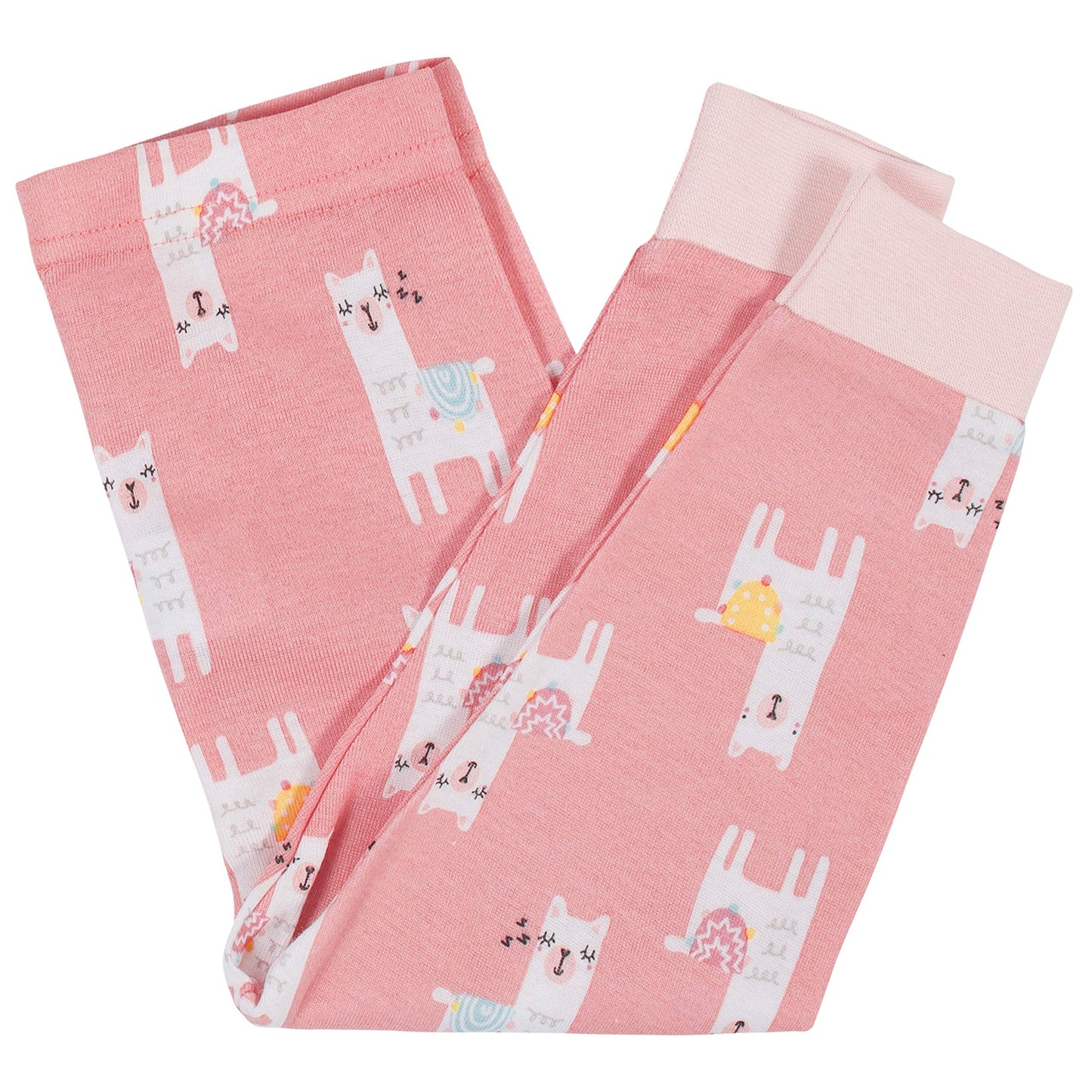 Gerberbaby Girlstoddler Snug Fit 4-Piece Pajama Setlittle Llama Pink5T