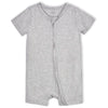 Gerber Unisex Baby Buttery-Soft Short Sleeve With Viscose Made Eucalyptus Romper, Glacier Gray, 0-3 Months Us