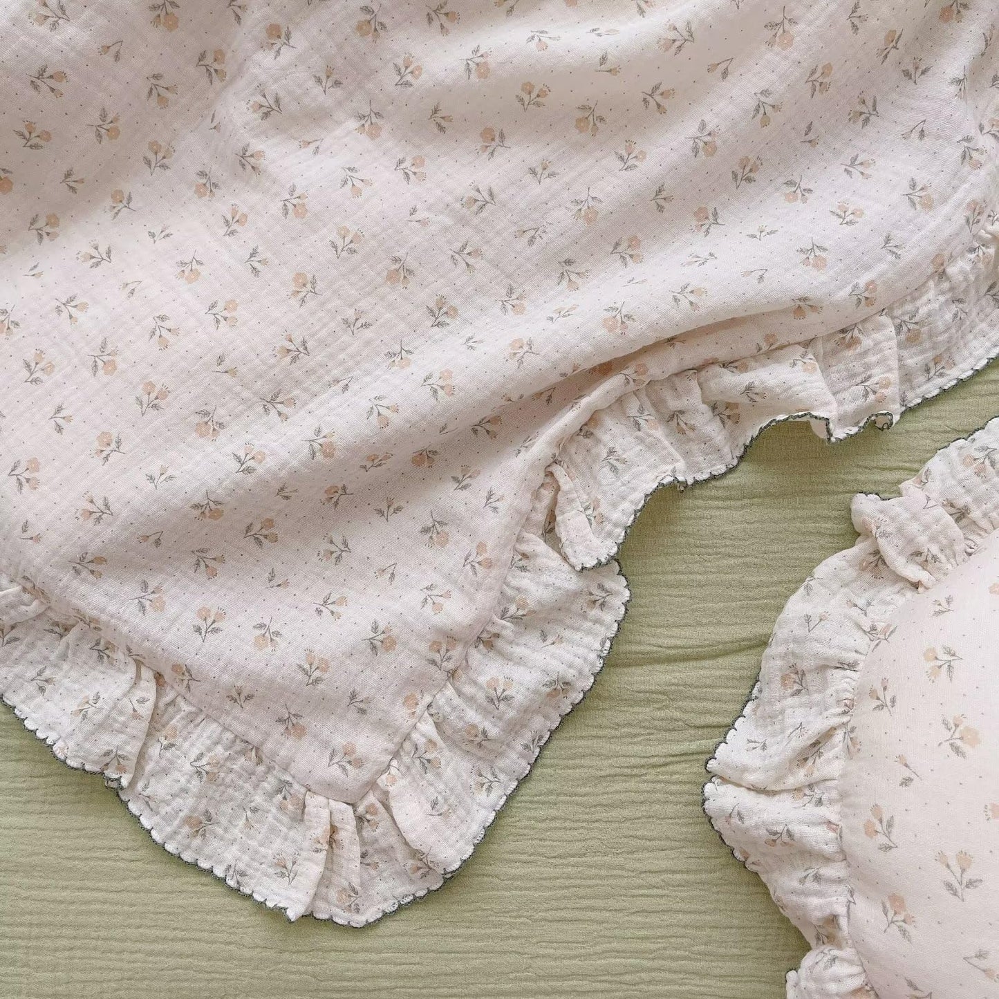 Bulutu Girls Toddler Duvet Cover 47 X 59 Inch, Soft Muslin Cotton Crib Duvet Covers For Summer Quilt Cover Toddler Baby Bedding