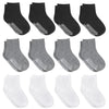 Debra Weitzner 12 Pairs Non-Slip Toddler Socks With Grips For Baby Boys And Girls - Anti-Slip Crew Socks For Infant 'S And Kids