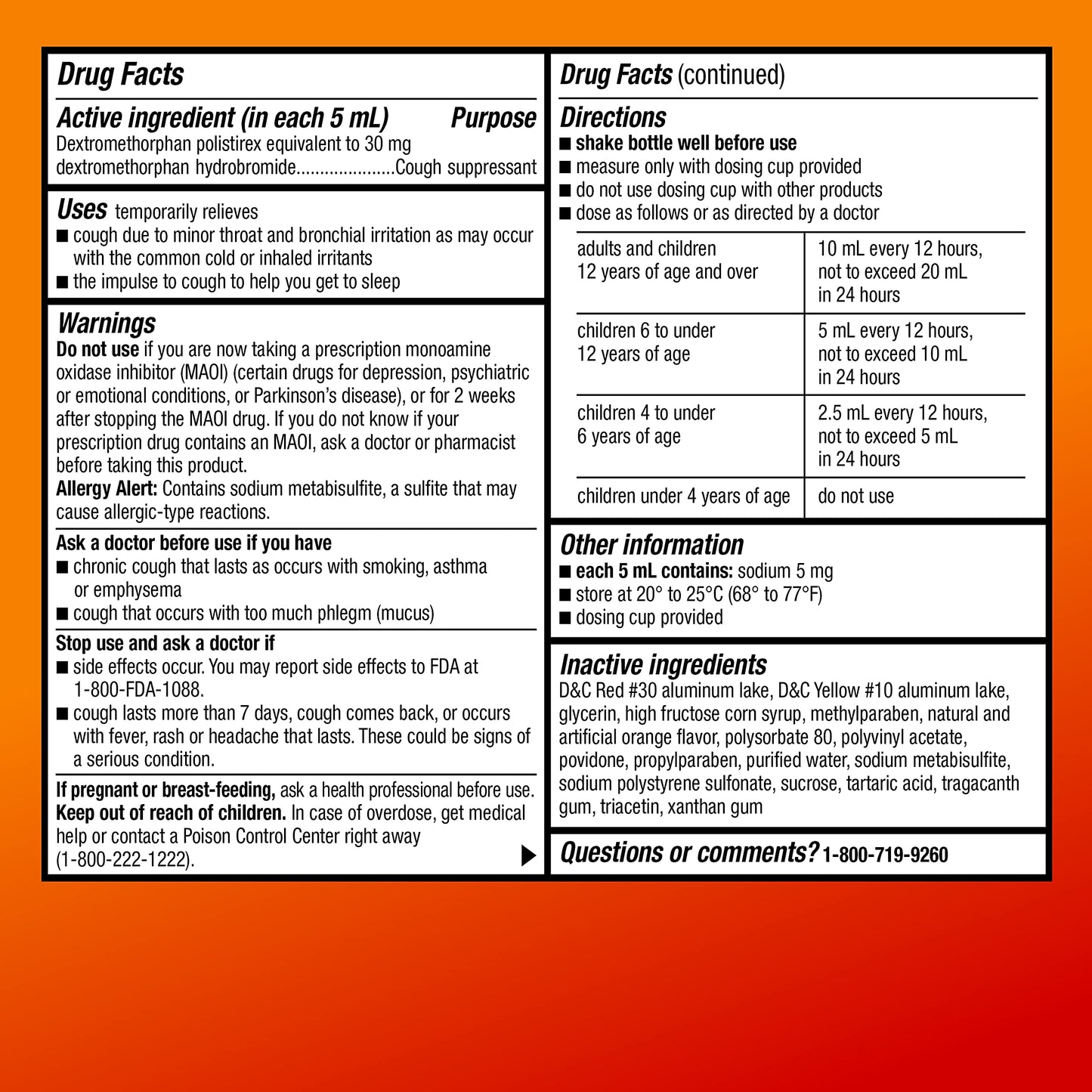 Amazon Basic Care Children'S Cough Suppressant Dm Syrup, Orange Flavor, 5 Fl Oz (Pack Of 1)