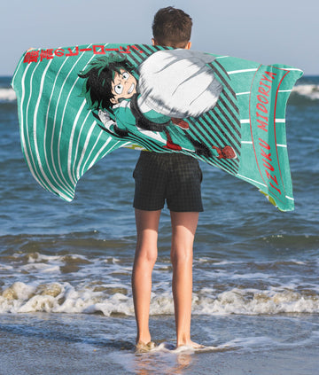 Jay Franco My Hero Academia Bath Pool Beach Towel - Kids Anime Super Soft & Absorbent 100% Cotton Towel With Izuku Midoriya, Mea
