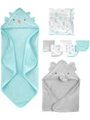 Simple Joys By Carters Unisex Babies 8-Piece Towel And Washcloth Set, Aqua Bluegrey, One Size