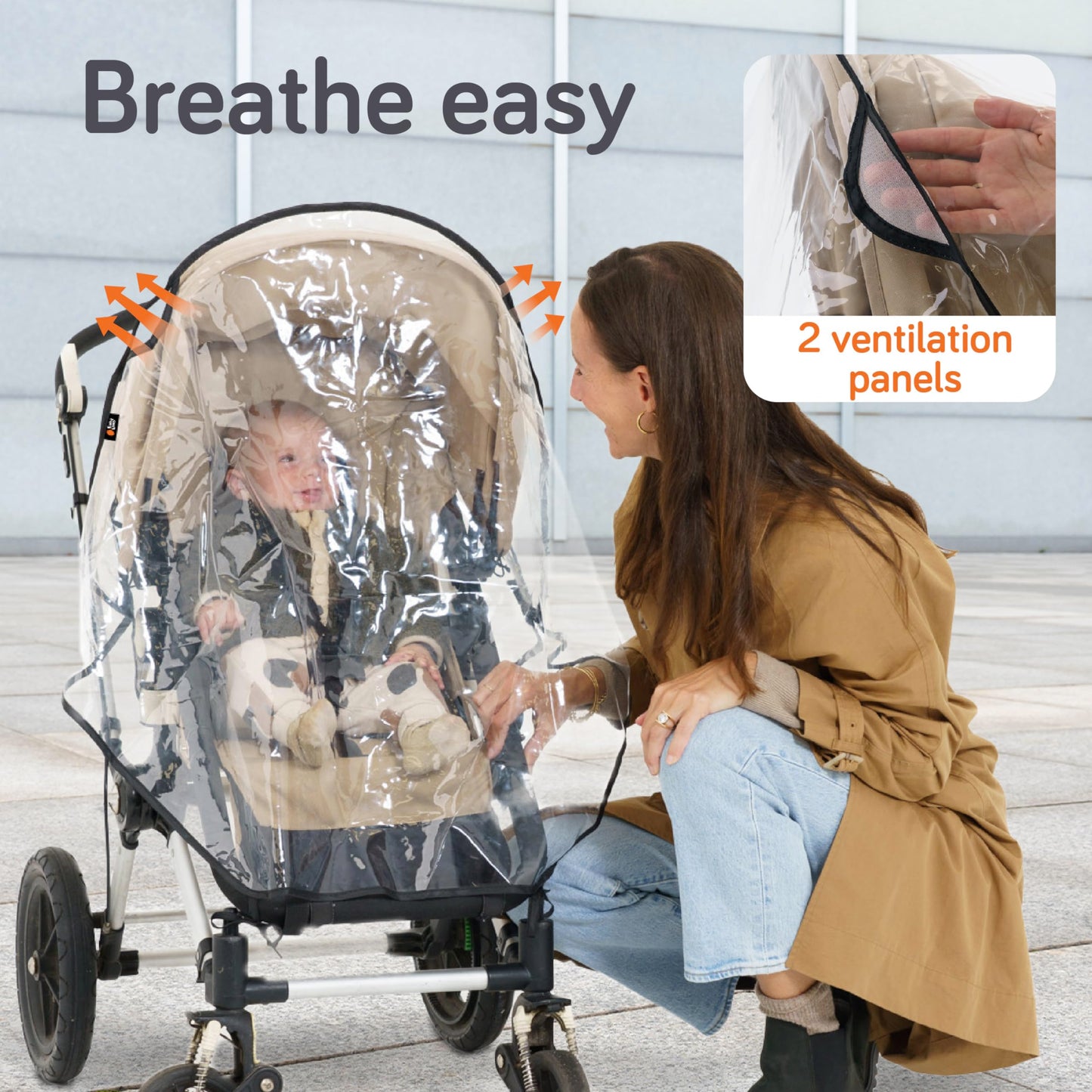 Baby Uma Universal Stroller Rain Cover - 100% Waterproof Peva Stroller Cover For Rain, Snow & Wind Protection, Stroller Accessor