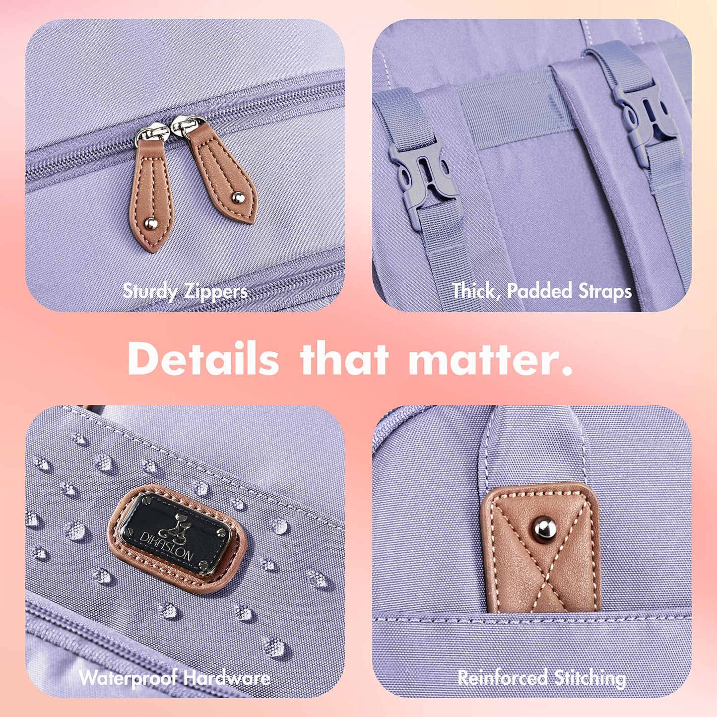 Dikaslon Diaper Bag Backpack With Portable Changing Pad, Pacifier Case And Stroller Straps, Large Unisex Baby Bags For Boys Girl