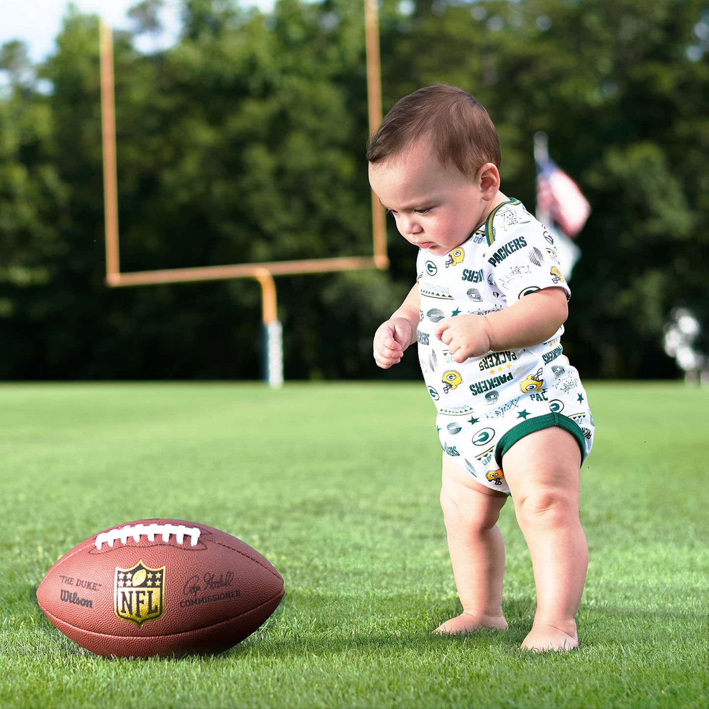 Gerber Unisex Baby Baby Boys Nfl 3 Pack Short Sleeve Onesie Bodysuit, Team Color, 0-3 Months