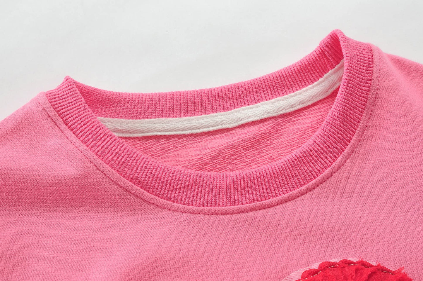 Little Hand Toddler Girls Ruffle Sleeve Shirts Kids Love Heart Pasting Clothes Valentine'S Tee Sweatshirt For 3T