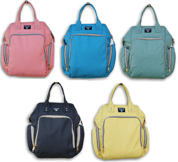 Jumping Daisy Large Backpack Baby Changing Diaper Bag (Blue)