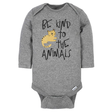 Gerber Baby Boys' 6-Pack Long-Sleeve Onesies Bodysuit, Tiger Green, Newborn