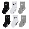 Nike Children'S Apparel Baby Toddler Kids Ankle Gripper Socks (3 Pairs), Black/White/Grey, 3/4.5