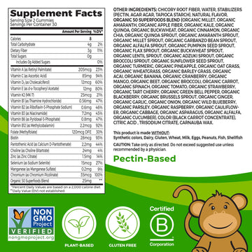 Orgain Kids Sugar Free Multivitamin Gummies, Vegan & Plant Based, 50 Superfoods, 15 Vitamins And Minerals, Immune Support And 3G