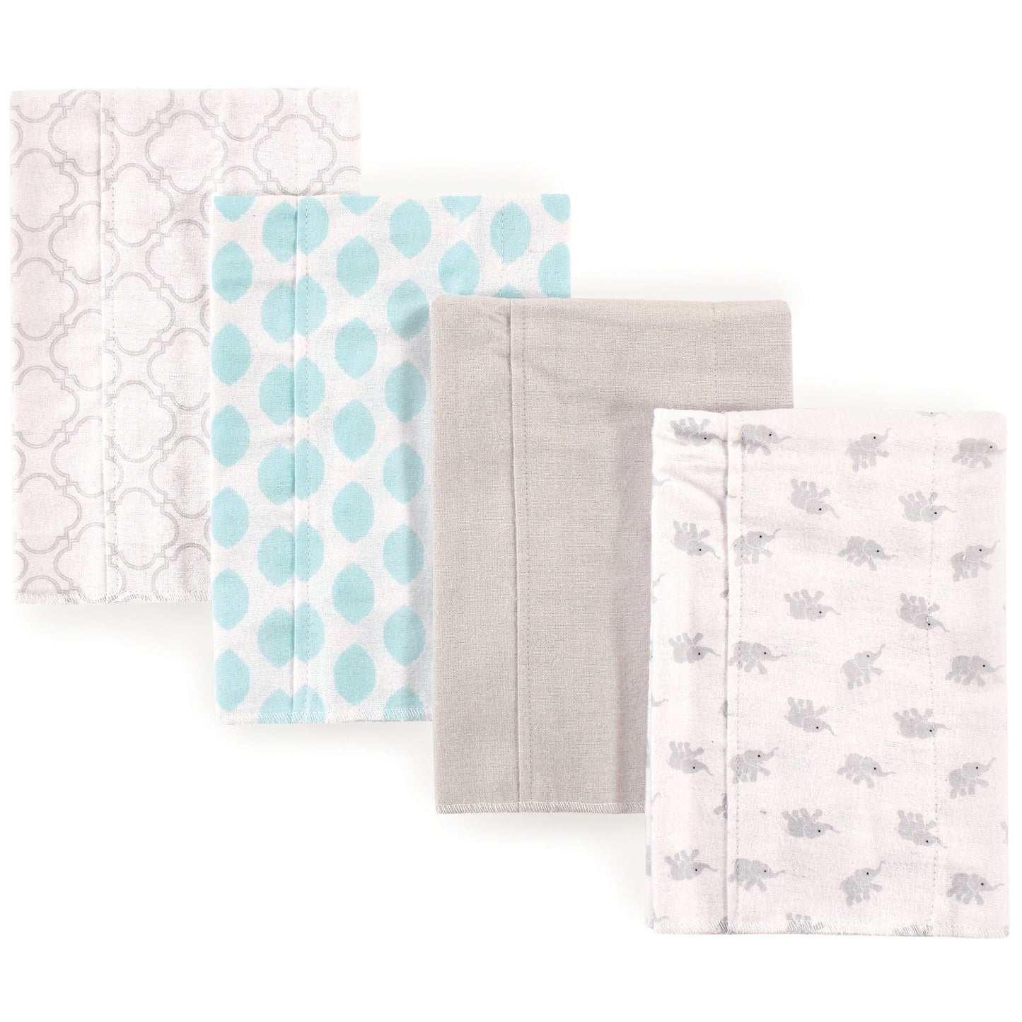 Luvable Friends Unisex Baby Cotton Flannel Burp Cloths, Elephant, One Size