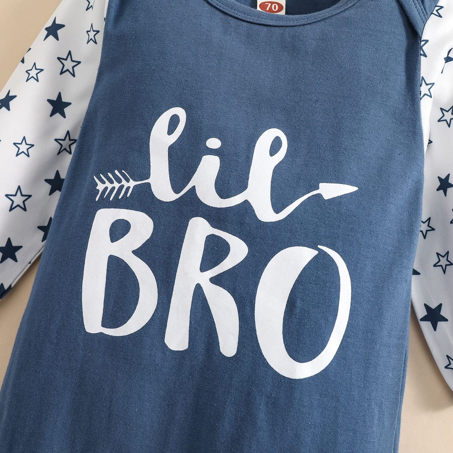 Amawmw Newborn Baby Boy Little Brother Sleeper Gown Stars Long Sleeve Nightgown Pajamas Gifts Stuff Essential Outfit