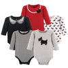 Hudson Baby Unisex Baby Cotton Long-Sleeve Bodysuits, Scottie Dog, 3-6 Months Us