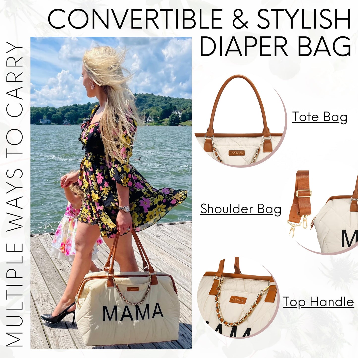 Baybou Hospital Bag Mommy Bag Baby Diaper Bag Large Baby Diaper Travel Labor And Delivery Essentials Mama Baby Diaper Bag With C