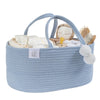 fephas Baby Diaper Caddy Organizer- Misty Blue Rope Nursery Storage Bin- Portable Diaper Storage Basket for Changing Table and C