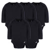 Gerber Unisex Baby Long Sleeve Solid Onesies Multi-Pack Interlock 180 Gsm, Black