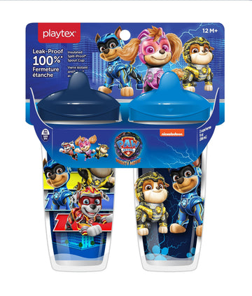 Playtex Baby Sipsters Stage 3 Paw Patrol Spout Cups, Spill-Proof, Leak-Proof, Break-Proof - Red & Blue, 9 Oz, 2 Count