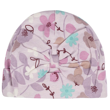 Gerber Baby Girls Cap And Mitten Sets Lavender Garden Newborn