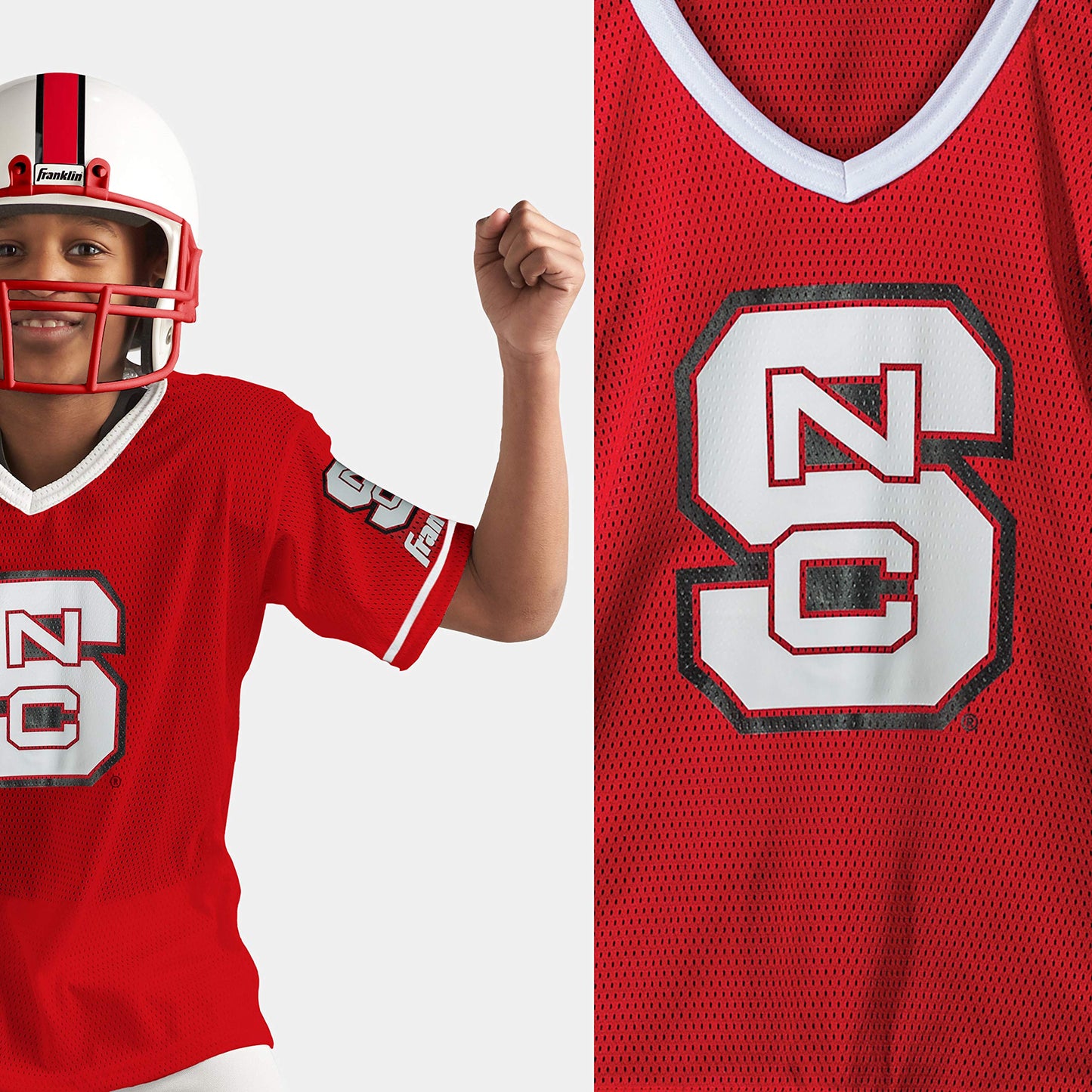 Franklin Sports Nc State St. Wolfpack Kids College Football Uniform Set - Ncaa Youth Football Uniform Costume - Helmet, Jersey,