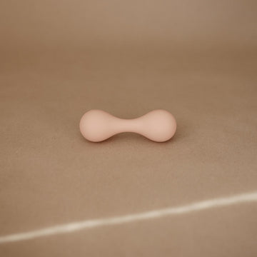 mushie Silicone Baby Shaker Rattle Toy | Ages 3+ Months (Blush)