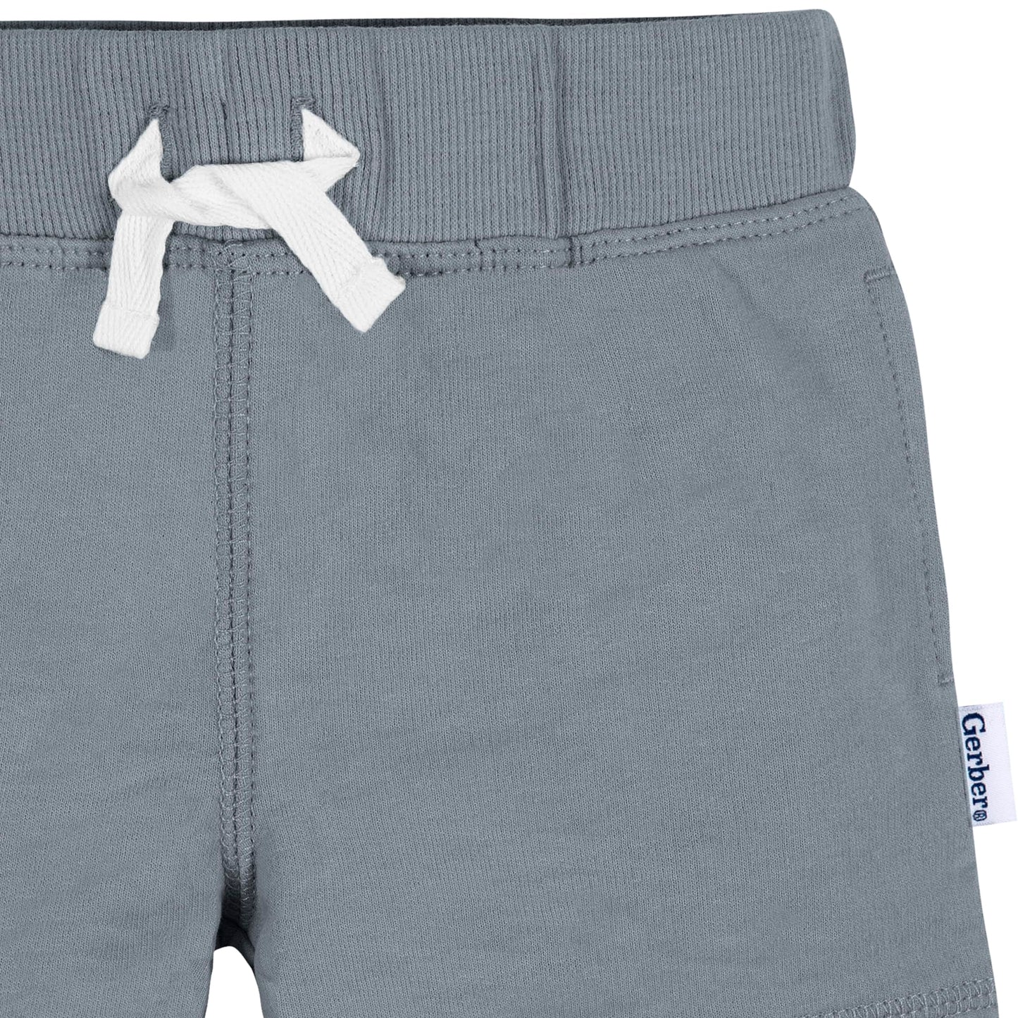 Gerber Baby Boys' Toddler 3-Pack Pull-On Knit Shorts, Blue, 0-3 Months