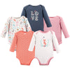 Hudson Baby Unisex Baby Cotton Long-Sleeve Bodysuits, Woodland Fox, 6-9 Months Us