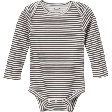 Gerber Unisex Baby Multi-Pack Onesies Bodysuits (Short And Long Sleeve), Tan Little Apples, 3-6 Months