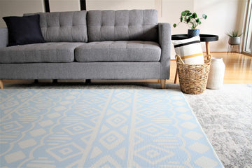 Cushmat Stylish Reversible Foam Play Mat (Large, Crystals - Blue Charcoal) - Soft, Waterproof, Durable Play Mat For Infants, Bab