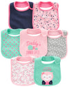 Simple Joys By Carter'S Baby Girls' Teething Bibs, Pack Of 7, Pink/Mint Green, One Size