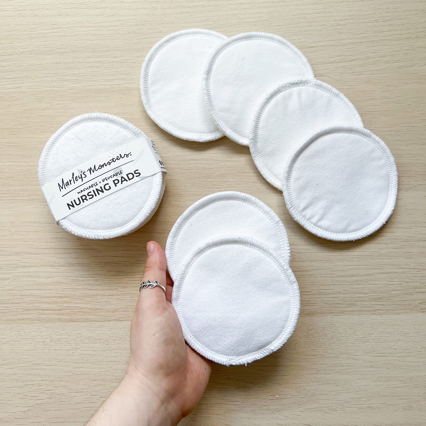 Marley'S Monsters Reusable Nursing Pads - 6 Pair Of Washable Breastfeeding Pads - Soft, Absorbent (Black And White)