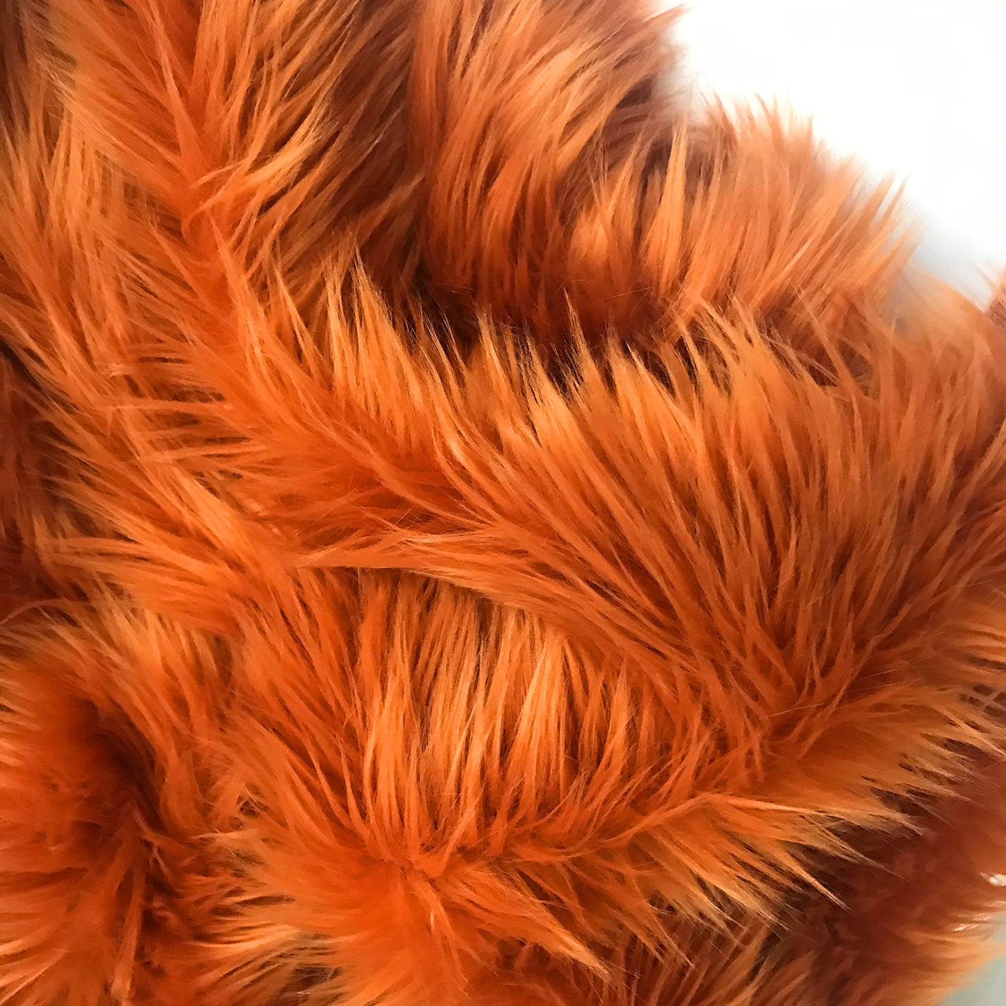 Bianna Creations Faux Fur Fabric Ultra Soft Deluxe Plush Shaggy Squares Craft, Sewing, Props, Costumes, Decoration (Amber Deep