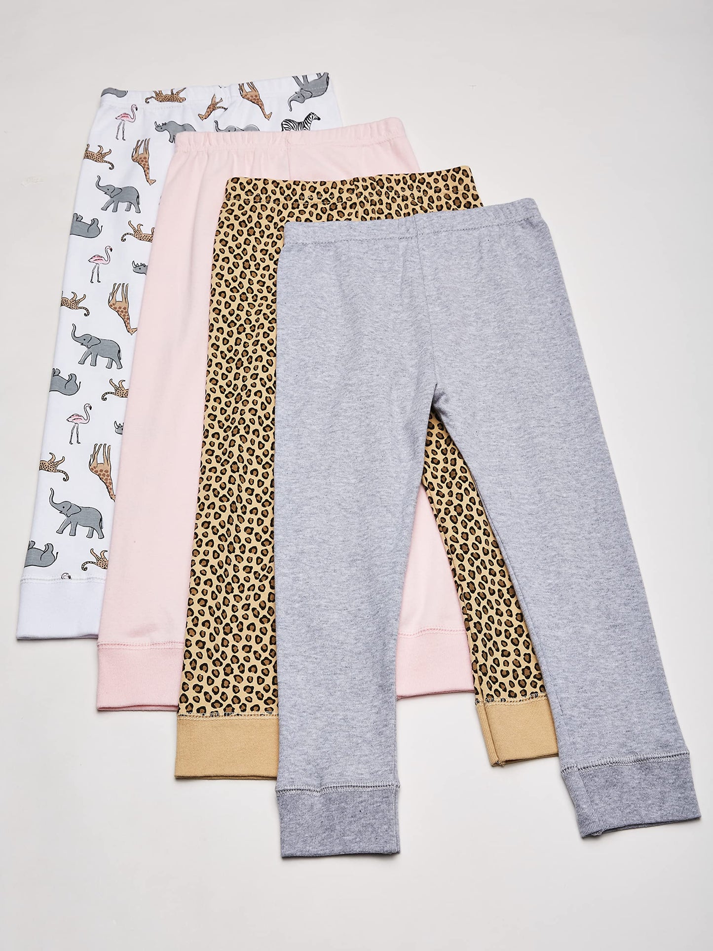Hudson Baby Unisex Baby Cotton Pants and Leggings Modern Pink Safari, 9-12 Months