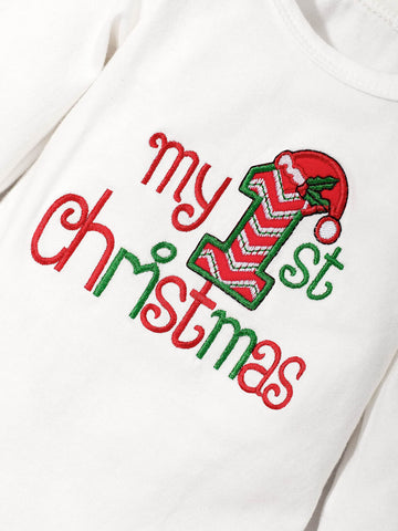 Abbence My First Christmas Baby Girl Boy Outfit,Baby 1St Christmas Newborn 4Pcs 0-3 Months